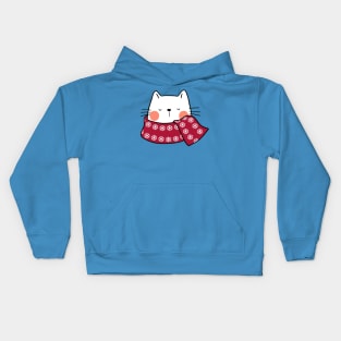 Winter Cat Happy New Year Kids Hoodie